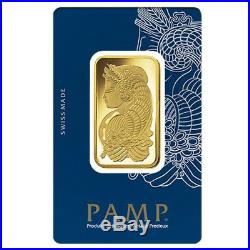 Lot of 2 1 oz Gold Bar PAMP Suisse Lady Fortuna Veriscan. 9999 Fine (In Assay)