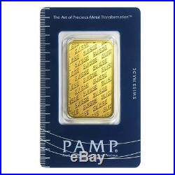 Lot of 2 1 oz Gold Bar PAMP Suisse New Design (In Assay)