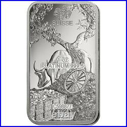 Lot of 2 1 oz PAMP Suisse Year of the Ox Platinum Bar (In Assay)