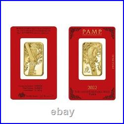 Lot of 2 1 oz PAMP Suisse Year of the Tiger Gold Bar (In Assay)