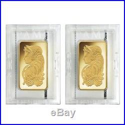 Lot of 2 10 oz PAMP Suisse Lady Fortuna Gold Bar. 9999 Fine (In Assay)
