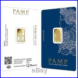 Lot of 2 2.5 gram Gold Bar PAMP Suisse Lady Fortuna Veriscan (In Assay)