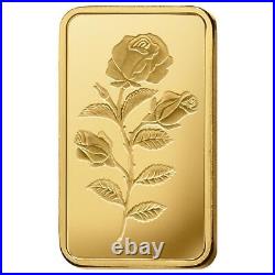 Lot of 5 1 gram PAMP Suisse Rosa Gold Bar. 9999 Fine (In Assay)