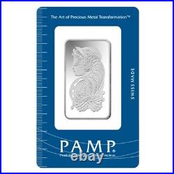 Lot of 5 1 oz PAMP Suisse Lady Fortuna Silver Bar. 999 Fine (In Assay)