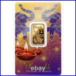 Lot of 5 2022 5 gram Pamp Suisse Diwali Lakshmi. 9999 Gold Bar Presale 9/23