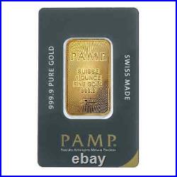 Lot of 5 New Design 1 oz PAMP Suisse Gold Bar. 9999 (CertiPAMP Assay)