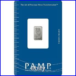 Lot of 5 Pamp Suisse Fortuna 1 gram Platinum Bar 999.5 Fine in Sealed Assay