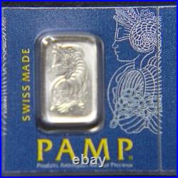 Lot of 5 Pamp Suisse Fortuna 1 gram Platinum Bar 999.5 Fine in Sealed Assay