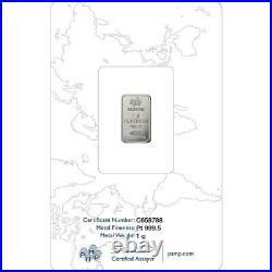 Lot of 5 Pamp Suisse Fortuna 1 gram Platinum Bar 999.5 Fine in Sealed Assay