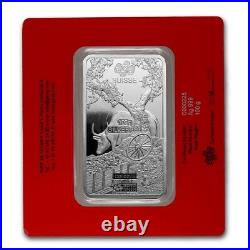 NEW 2021 100 gram Silver Bar PAMP Suisse Year of the Ox (SHIPS FREE)