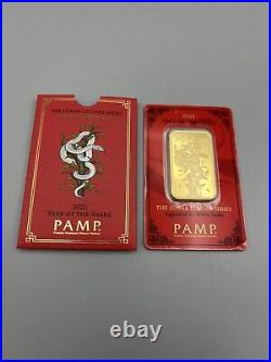 NEW! 2025 PAMP Suisse 1 oz. Gold Bar Lunar Legends White Snake LOW Serial #