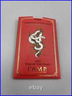 NEW! 2025 PAMP Suisse 1 oz. Gold Bar Lunar Legends White Snake LOW Serial #