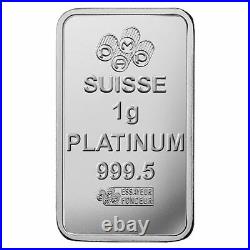 NEW PAMP SUISSE Platinum 1 Gram Bar from Platinum Multigram. 9999 Fine