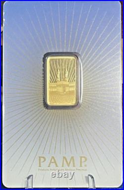 NEW SEALED PAMP Suisse Faith Mecca 5 Gram Gold Bar in Assay 5 g Gold Bar ISLAM