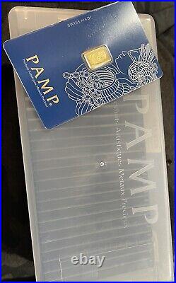 New 1 Gram 24k Pure. 9999 Gold Bar Pamp Suisse Fortuna In Assay