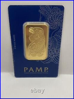 New 1 Oz 24k Pure. 9999 Gold Bar Pamp Suisse Fortuna In Assay With Veriscan