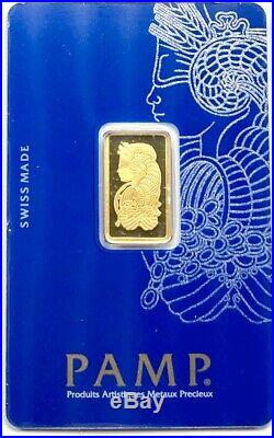 New 5 Gram Pamp Suisse Gold Bar. 9999 Fine In Assay Qr Code Veriscan Security