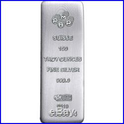 ON SALE! 100 oz PAMP Suisse Silver Bar (New, Cast with Assay)