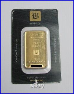 ONE OUNCE GOLD BAR BULLION ONE TROY OUNCE in TAMPER PROOF SEALED CARD