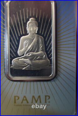 ONE PAMP Suisse Buddha 1 Troy oz. 999 fine silver art bar C108