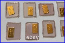 One (1) Vintage Pamp Suisse 1 Gram Pure Gold. 999 Soccer Player Bar Free Ship