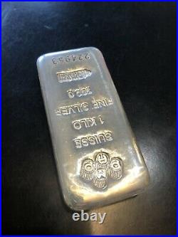 One Kilo PAMP Suisse Silver Bar