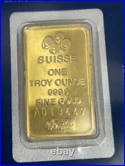 One Troy ounce Gold Bar PAMP Suisse Fortuna 999.9 Fine in 24 K Gold