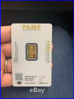 PAMP 2.5 Gram Gold Bar Fine Gold 999.9 Pure 154817 154818