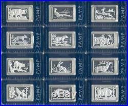 PAMP 2011 Poland Animals Complete Collection 12 x 1 Oz. 999 SILVER Sealed Bars