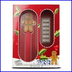 PAMP 5-gm Silver PEZ Wafers 6-pc Set withGingerbread Dispenser 4000 Minted (z2)