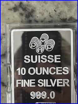 PAMP Fortuna Silver Minted Bar 10 oz In Assay Case With Certificate #C005157