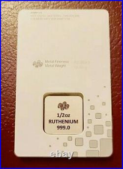 PAMP Fundametals Ruthenium 1/2 troy oz (RARE) One of 1st 500 PAMP Ru bars ever