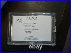 PAMP Lady Fortuna 10 oz 999 Fine Silver Bar with Box & COA Assay Card