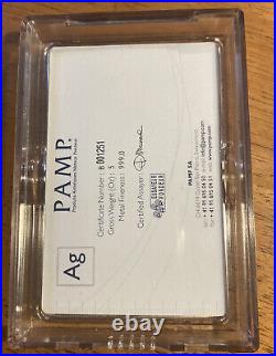 PAMP Lady Fortuna Silver Minted Bar 5 oz in Hard Case Assay COA