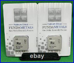 PAMP SUISSE 1/2oz Ruthenium RU Sealed Bar in Assay 999.0 Pure Limited Edition