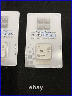 PAMP SUISSE 1/2oz Ruthenium RU Sealed Bar in Assay 999.0 Pure Limited Edition