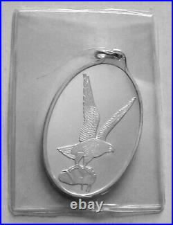 PAMP SUISSE 1 Oz. 999 SILVER EAGLE Oval Pendant Bar in MINT Packaging