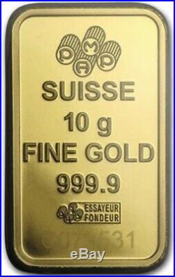 PAMP SUISSE 10 Gram Gold Bar NEW 24KT. 9999 In VERISCAN Security Assay Card