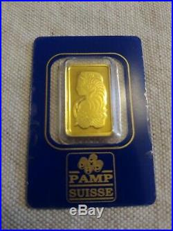 PAMP SUISSE 10 gram Gold Bar Bullion Fortuna Assay Cert. #495452 FREE SHIP