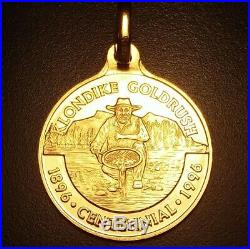 PAMP SUISSE 14K Gold Klondike Medal/bullion/pendant/ingot/charm/bar/coin/token