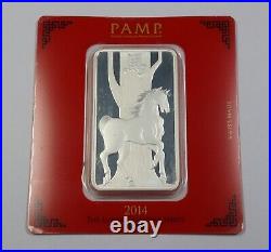 PAMP SUISSE 2014 Lunar Calendar Series Horse 100 g Silver Bar in OGP #40518E