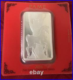 PAMP SUISSE 2014 YEAR HORSE 5oz SILVER MINT ESSAY CARD