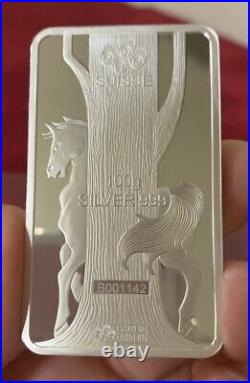 PAMP SUISSE 2014 YEAR HORSE 5oz SILVER MINT ESSAY CARD