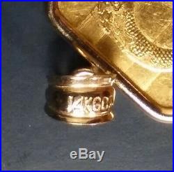 PAMP SUISSE 5 gram 24K gold bar in 14K bezel. Large pendant/ingot/charm/exonumia