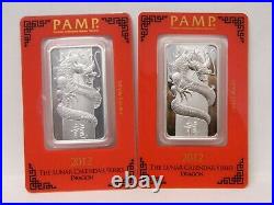 PAMP SUISSE LOT Gold (2g) Platinum (1g) Silver (4oz 20g) Dragon Horse Snake Etc