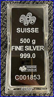 PAMP SUISSE Lady 500 gram 16 oz 999 FINE Silver Bar 500g Box Case