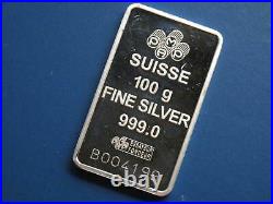 PAMP SUISSE Lady Fortuna 100 gram. 999 Fine Silver Bar Serial # B004199 PAMP-58