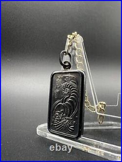 PAMP Suisse 1/2 Oz. 999 Fine Silver Bar Pendant Fortuna Design Vintage Petina