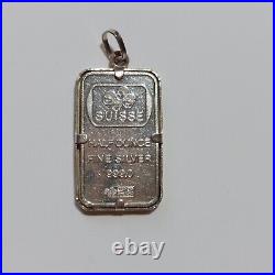 PAMP Suisse 1/2 Oz Fine Silver Bar. 999 Silver Pendant Lady Fortuna