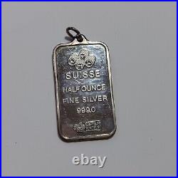 PAMP Suisse 1/2 Oz Fine Silver Bar. 999 Silver Pendant Rose Roses